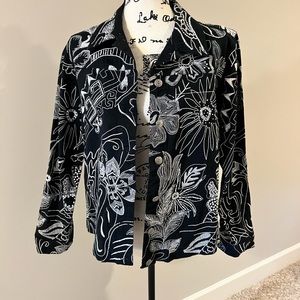 Laura Ashley Black & White Embroidered Jacket